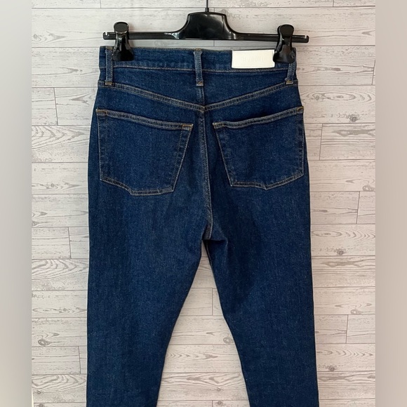 RE/DONE Women's Sz 26 Super High Rise Drainpipe Zip Ankle Jeans Rigid Like Wash - Picture 13 of 16
